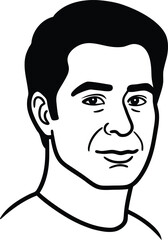 Low angle portrait line art with transparent background