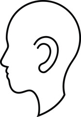 Minimal ear and neck line art with transparent background