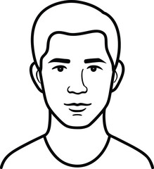 Minimal headshot line art with transparent background