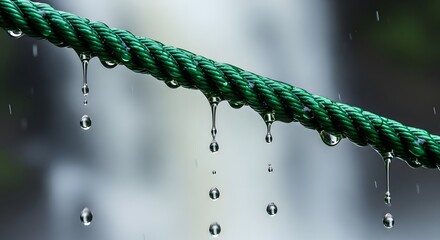 Green rope water droplets macro photography nature water drops close up
