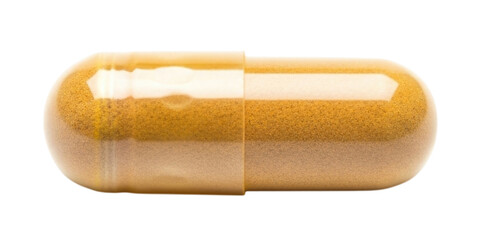 Yellow Powder Filled Clear Gel Medicine Capsule Isolated Cutout Transparent PNG