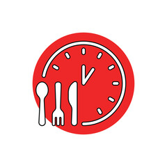 Lunch Time Vector  Icon illustration.