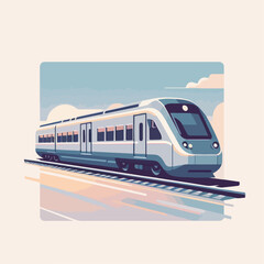 fast train flat illustration