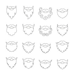 Collection of beard and mustache outlines in various styles.