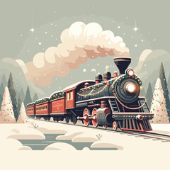 fast train flat illustration