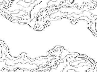 Abstract topographic background in PNG. Wavy contour lines, minimalism, and geometry. Damask steel pattern. Topographic background with empty space for text.