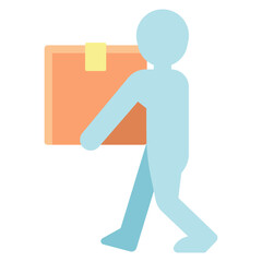 man looting item package flat icon