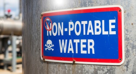 Obraz premium Non-Potable Water Warning Sign: Hazards and Prohibition In Industrial Settings