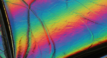 Vibrant rainbow iridescent texture background, holographic surface material
