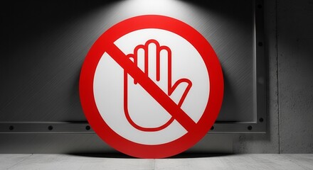 Prohibited Access Sign Displayed on a Metallic Surface for Safety and Restrictions