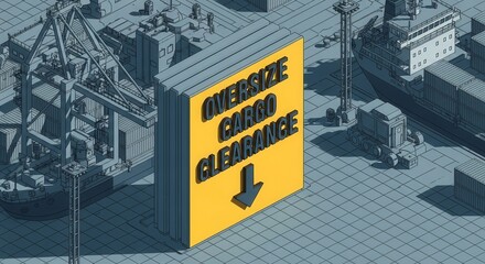 Oversized Cargo Clearance Sign Directing to a Dockyard Shipping Logistics Process