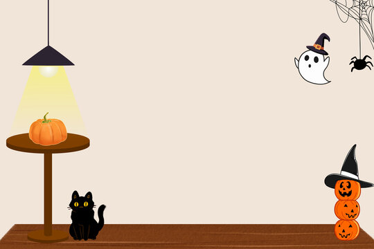 halloween card with pumpkin Background, fall background, autumn background