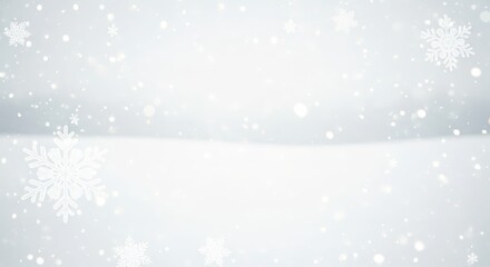 Magical winter snowfall background with bright and dreamy festive mood