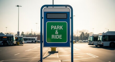 Park And Ride Transit Station Transportation And Commuting With Public Buses