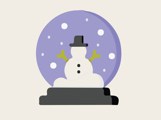 snowman in the snow, Vector Design, Colorful Illustrations
