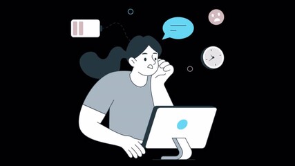 Avoid Burnout Work  Animation Alpha channel Transparent Background File