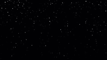 Looping slow falling snow on transparent background. Soft white particles drifting downward in a peaceful winter atmosphere, ideal for overlays and motion design.