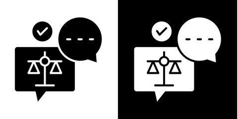Legal Advice  Icon Set White Style Collection
