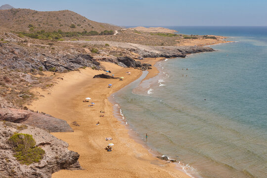 Mediterranean coastline in Murcia. Calblanque regional park, Negrete beach. Spain