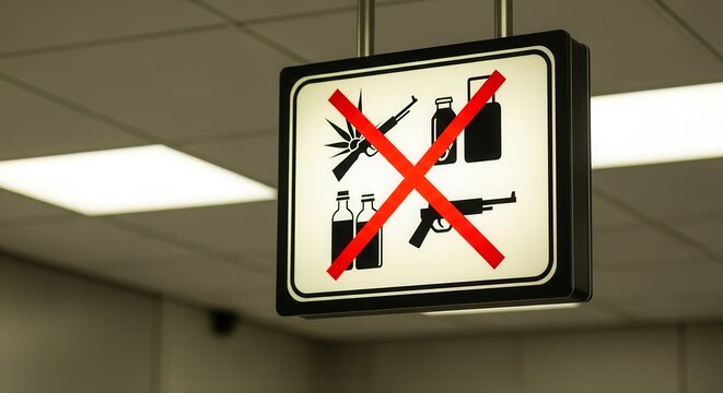 Prohibition Sign Announcing Items That Are Not Permitted On The Premises