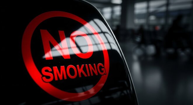 Prohibition Sign Displayed On A Curved Surface Against Blurred Backgrounds