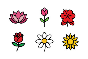 set of flower icons