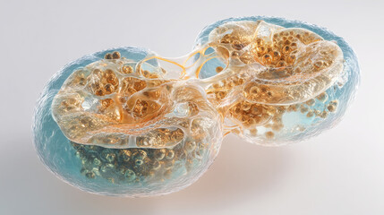 Microscopic view of cell division process