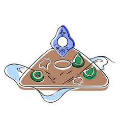 Abstract illustration of a traditional dessert with green toppings  