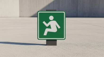 Roadside Sign Indicating Designated Resting Area Showing Person Sitting And Relaxing