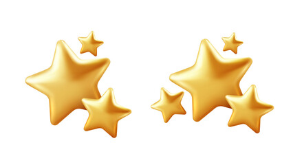 Golden Star Cluster with Smaller Stars Bright Celebration Award Symbols Luxurious Shine Vector Illustration Background
