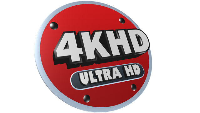 4K HD ULTRA HD RED ICON