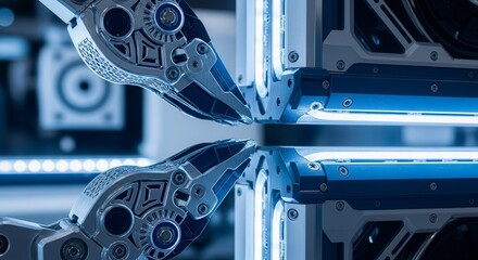 Robotic Arms Perform Precision Task in a High-Tech Industrial Environment