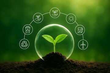 natural, eco-friendly, and hopeful outlook on environmental protection and clean energy.