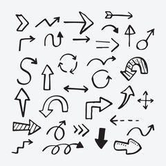 Artistic Hand-Drawn Vector Arrows