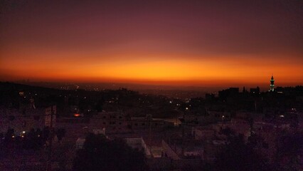 sunset over the city