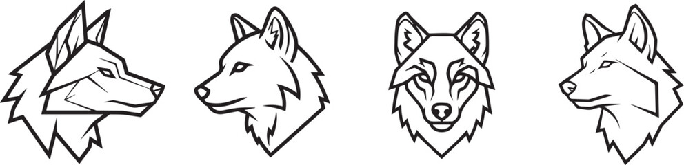 Wild Animal Line Logo Collection – Minimal Black Vector Icon Set