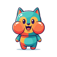 Kawaii Cat Mascot Colorful Character Vector | Cute Character Vector Illustration for Stock