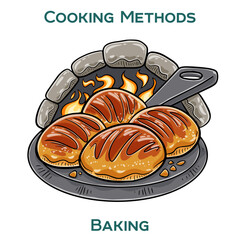 Baking. Cooking methods. Hand-drawn vector illustration.