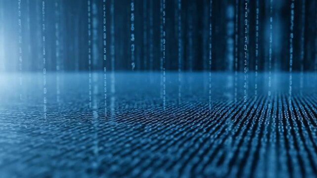 Abstract digital data stream in motion visual for futuristic backgrounds - Powered by Adobe