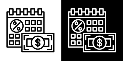 Payment Schedule   Icon Set White Style Collection