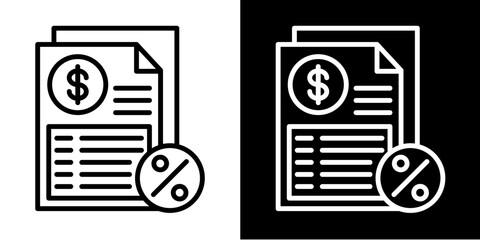 Financial Statement   Icon Set White Style Collection