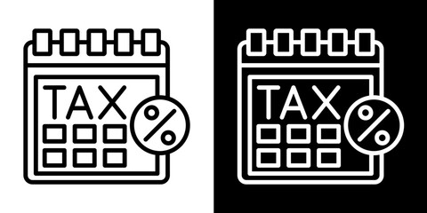 Obraz premium Tax Calendar Icon Set White Style Collection