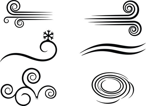 Hand drawn decorative swirls and flourishes vector set in black - Powered by Adobe