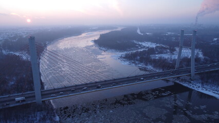 Wisła w Warszawie w zimie © Pawe