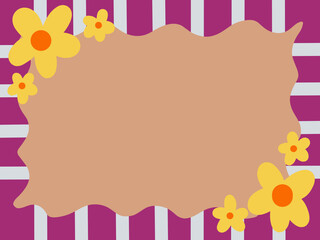 Magenta flower frame