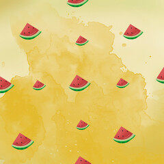 vintage watermelon background with paper texture