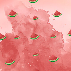 seamless pattern with slices watermelon 
