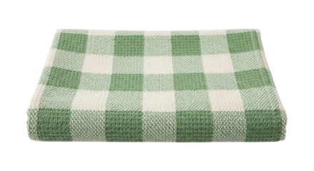 Isolated green and white checkered cloth for kitchen cleaning, decoration, or picnic use