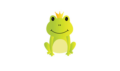 Cute cartoon frog vector isolated on white background