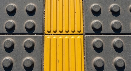 Tactile Paving Texture Illustrating Sidewalk Guide Pattern In Detailed Close Up Perspective